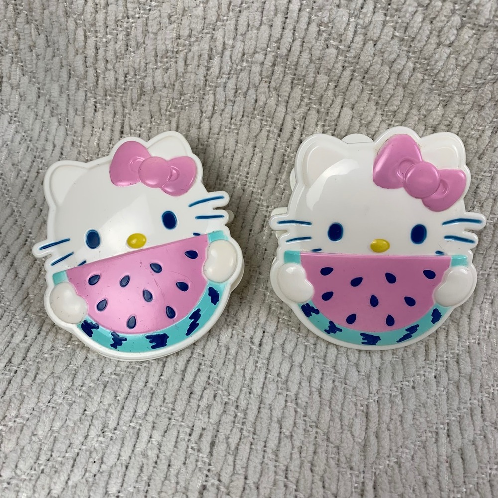 2 Sanrio Hello Kitty Bag Chip Clips White Pink Watermelon Summer Seven20 Kawaii